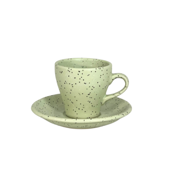 SERO TULIP CUP SAUCER SET TERRAZZO GREEN 17CL ( TU2034M )